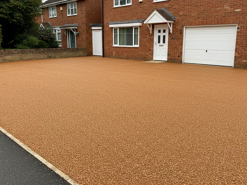 Faded resin driveway surface